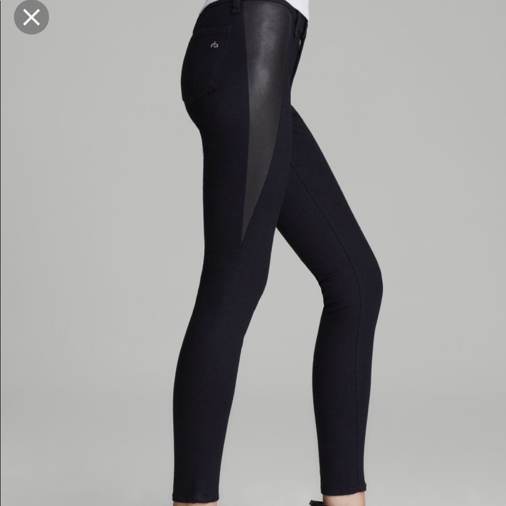 Rag & bone jeans with flattering leather panels